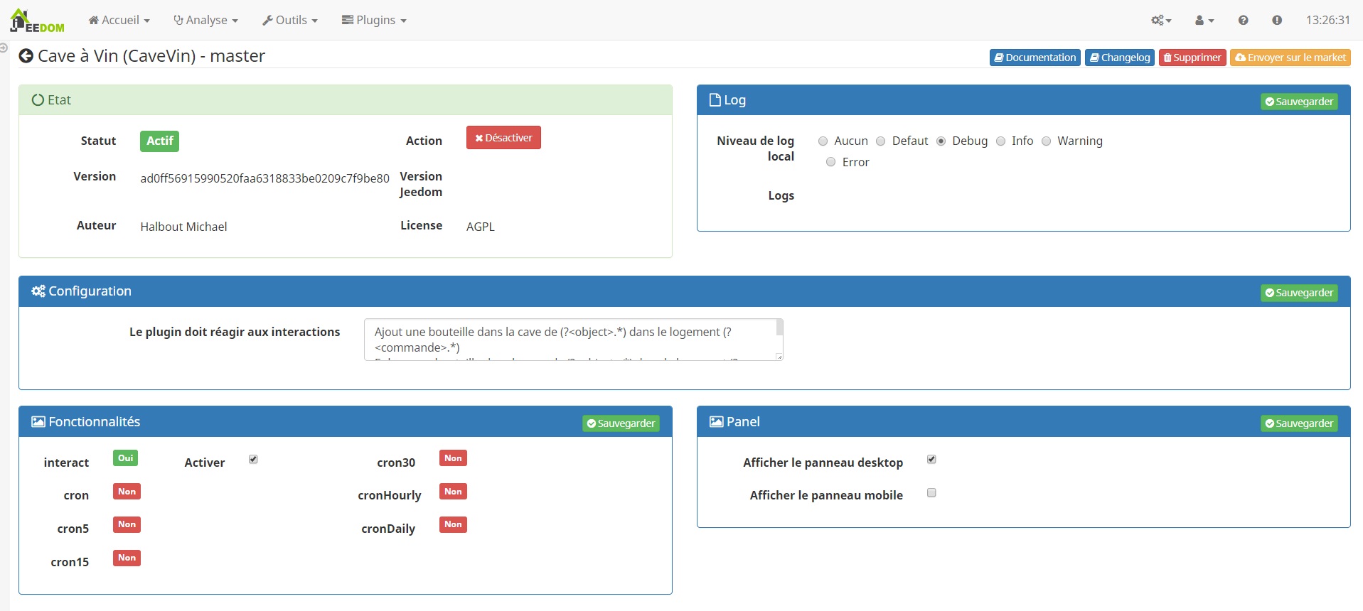 Configuration plugin